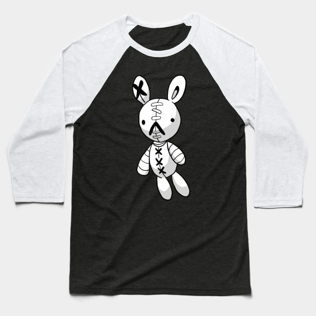 White Bunny Rabbit Doll Stitch Bandage Stitches Meiruko Lucky Charm Baseball T-Shirt by XTUnknown